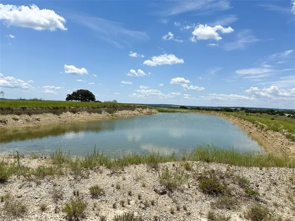 a view of a field with an ocean