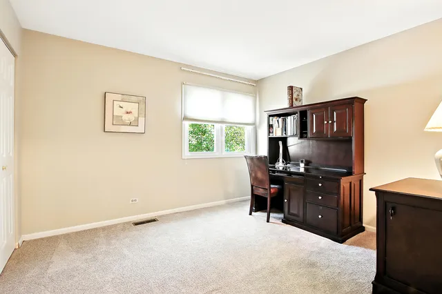 a workspace with furniture hardwood