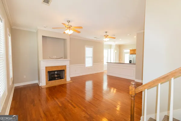 a view of a livingroom with a fireplace