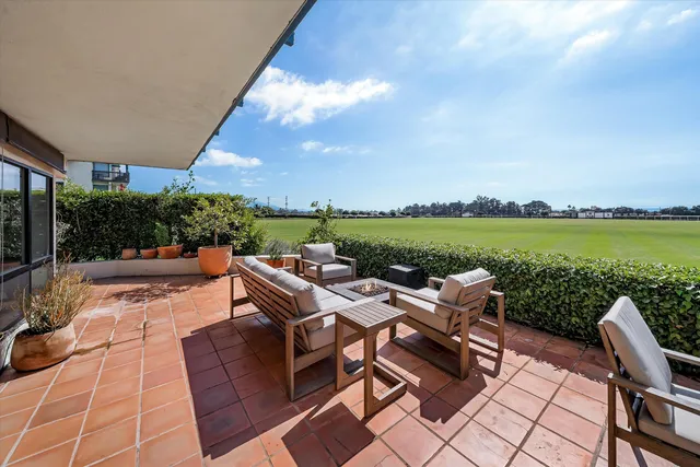 a outdoor view with a sitting space