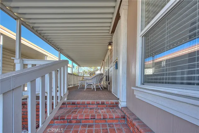 a outdoor space with a large window