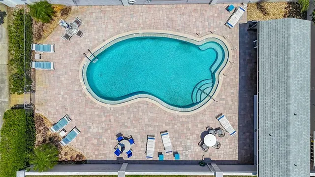 an aerial view of a house