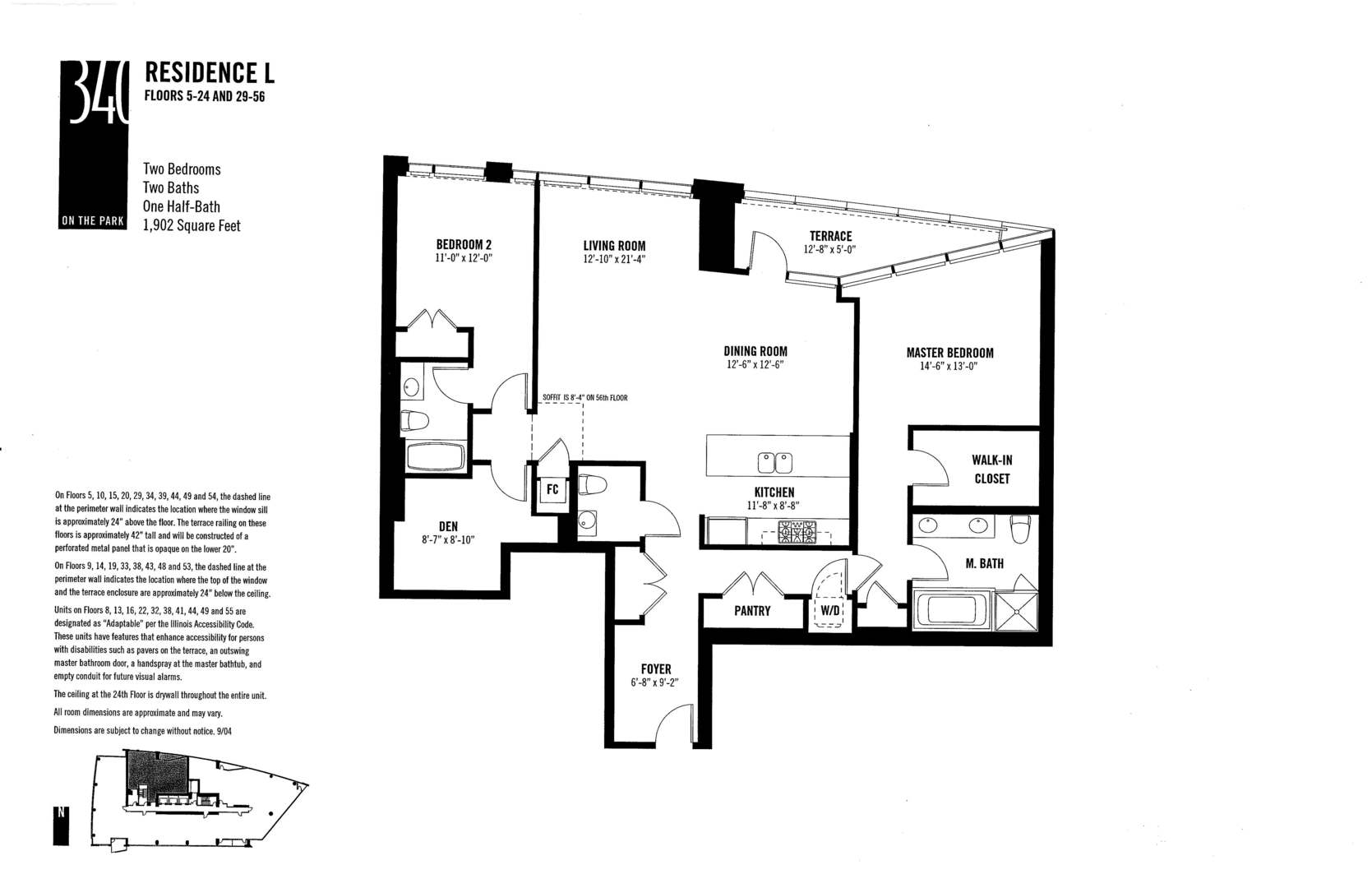 340 East Randolph Street, Unit 3304 Chicago, IL 60601 - Photo 38 of 39 a picture of a floor plan
