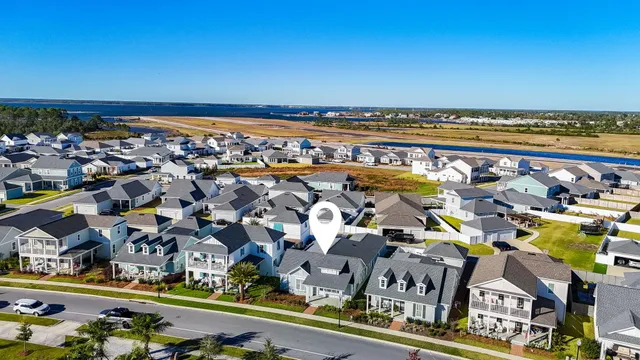 an aerial view of multiple house