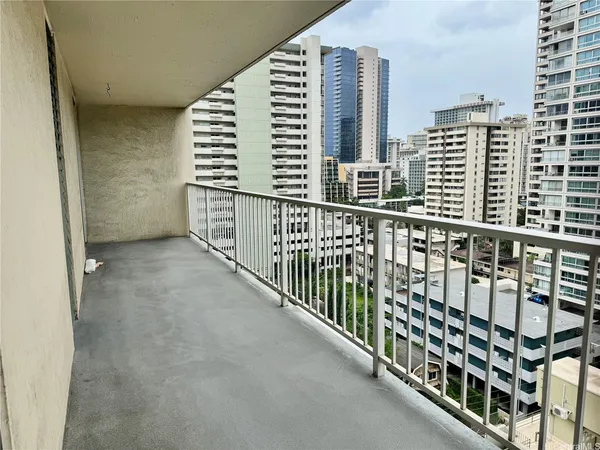 a view of balcony with stairs