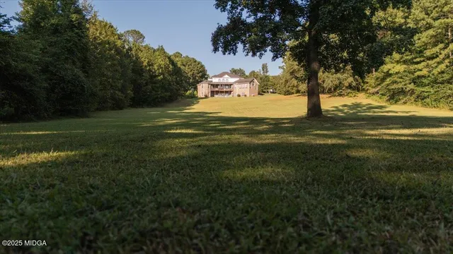 a view of a lake from a building