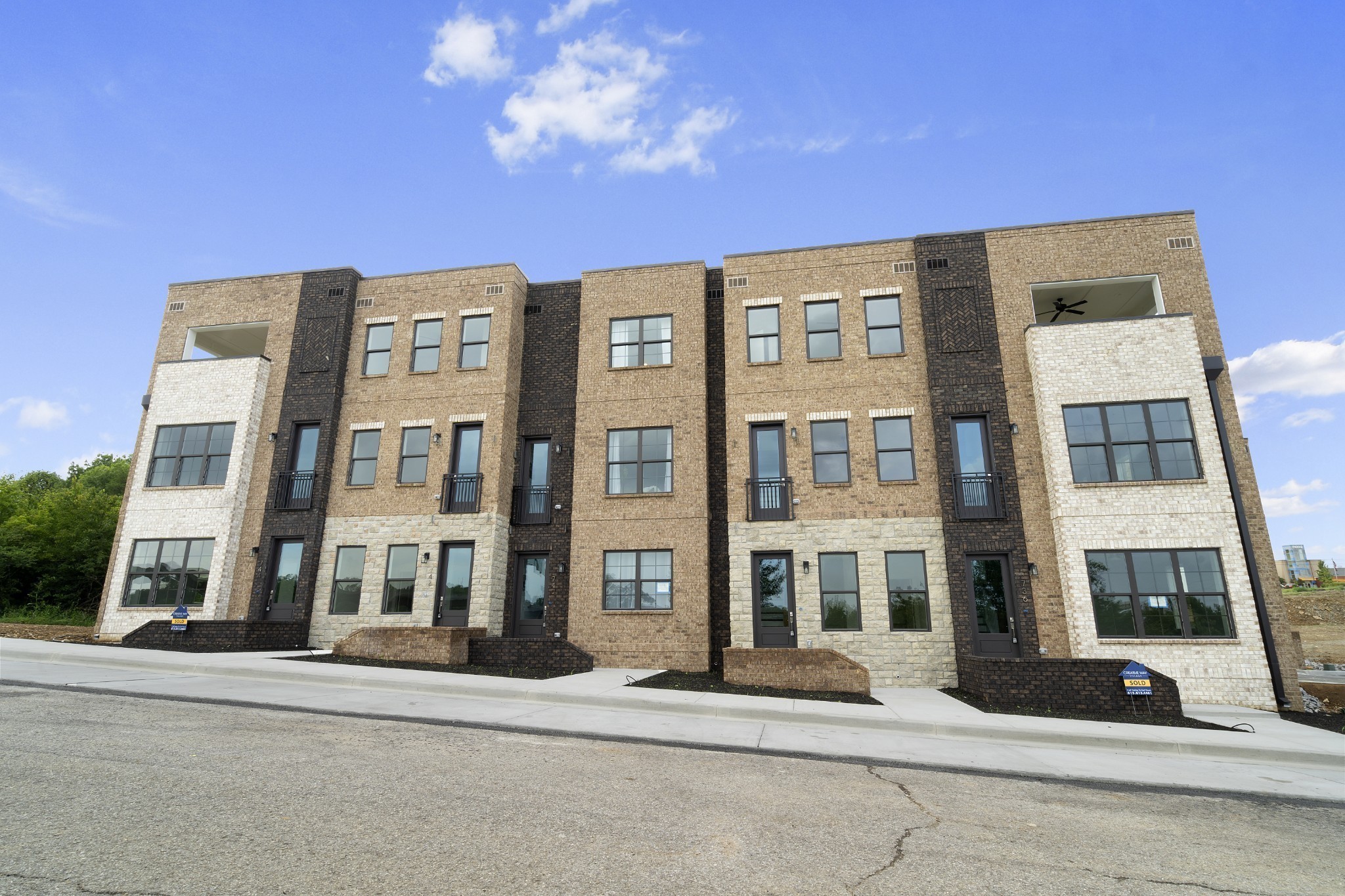 a front view of a building