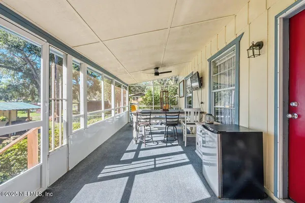 a view of a city from a balcony