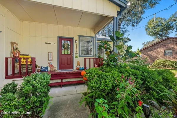 a front view of a house with entryway