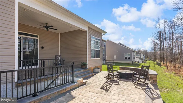 an aerial view of a backyard