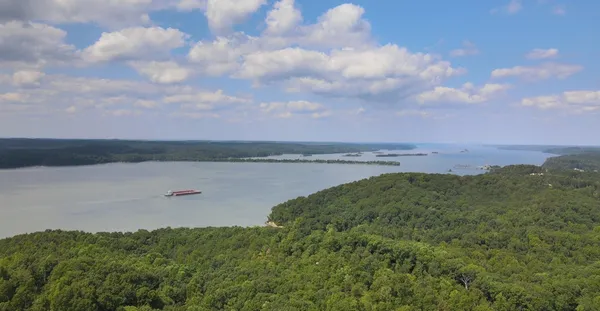 a view of a lake and mountain