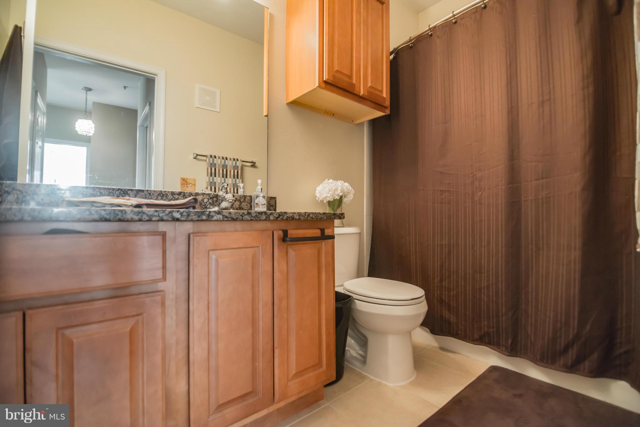 1600 Spring Gate Dr., Unit 2215 McLean, VA 22102 - Photo 25 of 30 a bathroom with a granite countertop sink and a toilet