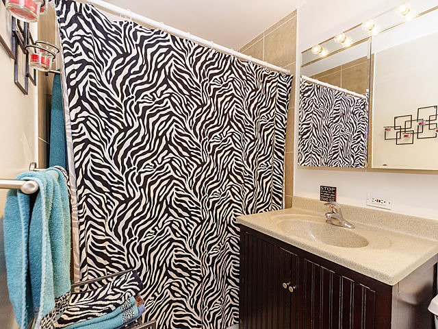 655 West Irving Park Road, Unit 2716 Chicago, IL 60613 - Photo 14 of 25 a bathroom with a sink a mirror and shower