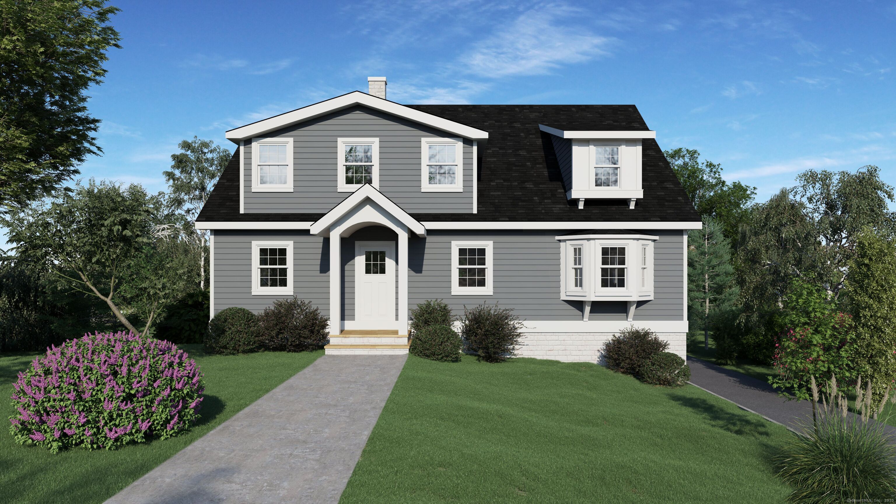 75 New Street Ridgefield, CT 06877 - Photo 2 of 6 a front view of a house with a yard