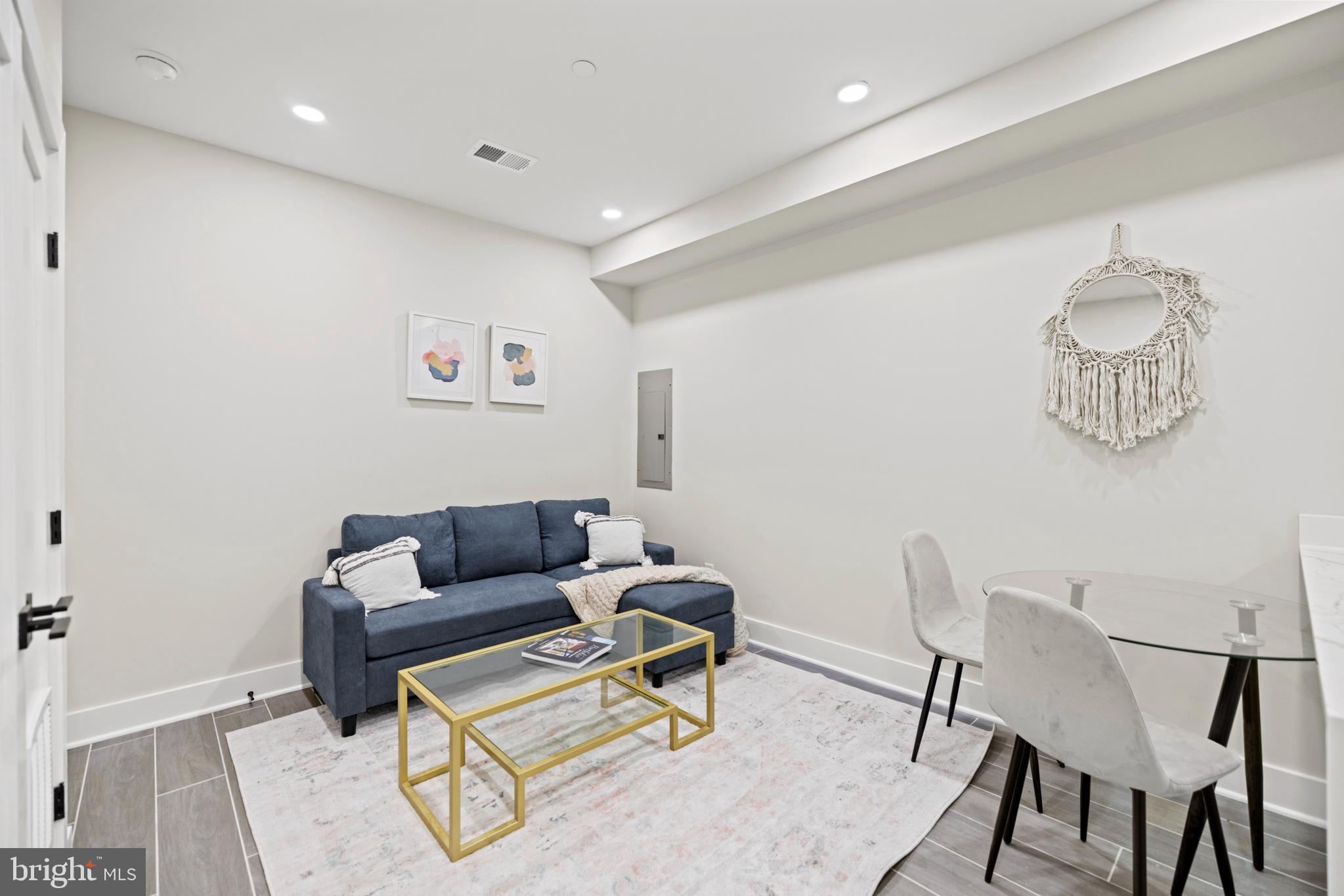 a living room with furniture