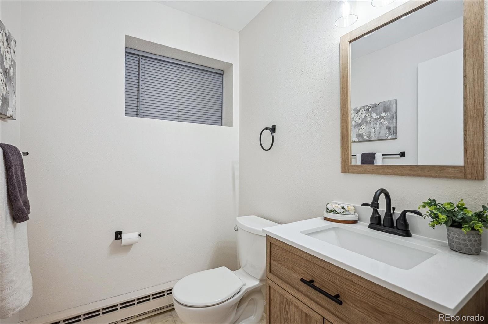 20025 Flint Lane Morrison, CO 80465 - Photo 24 of 35 a bathroom with a sink a toilet and mirror