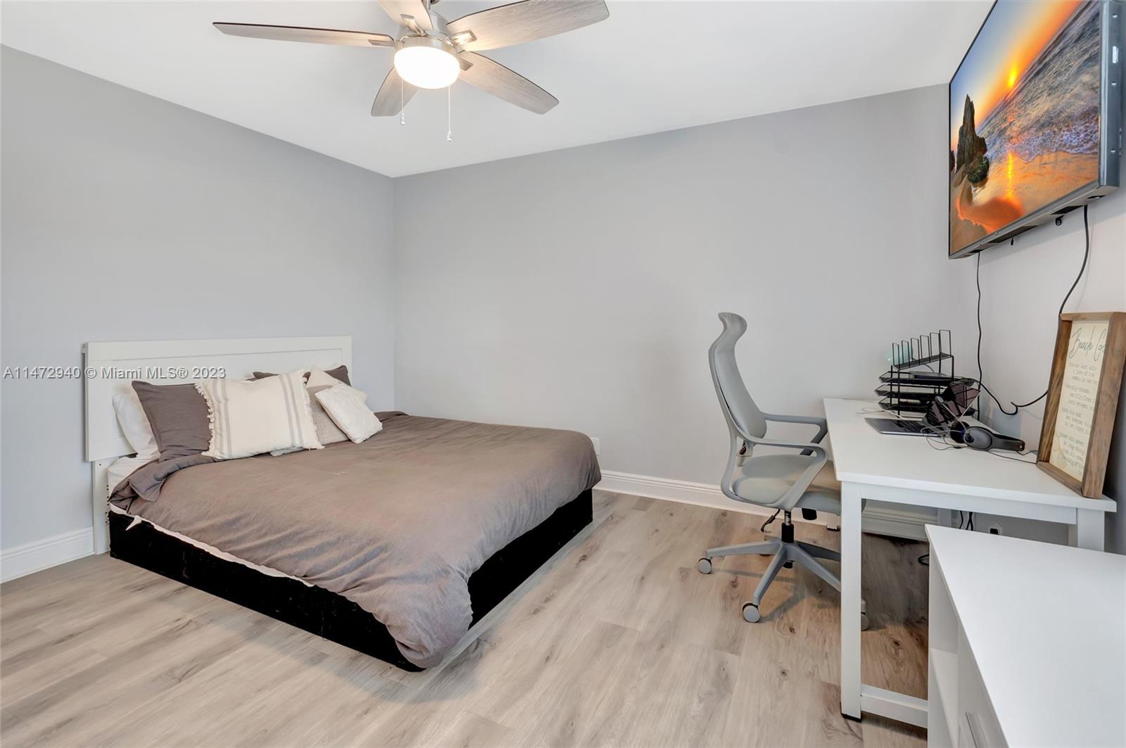 6636 Northwest 25th Avenue Boca Raton, FL 33496 - Photo 37 of 96 a bedroom with a bed a desk and chair