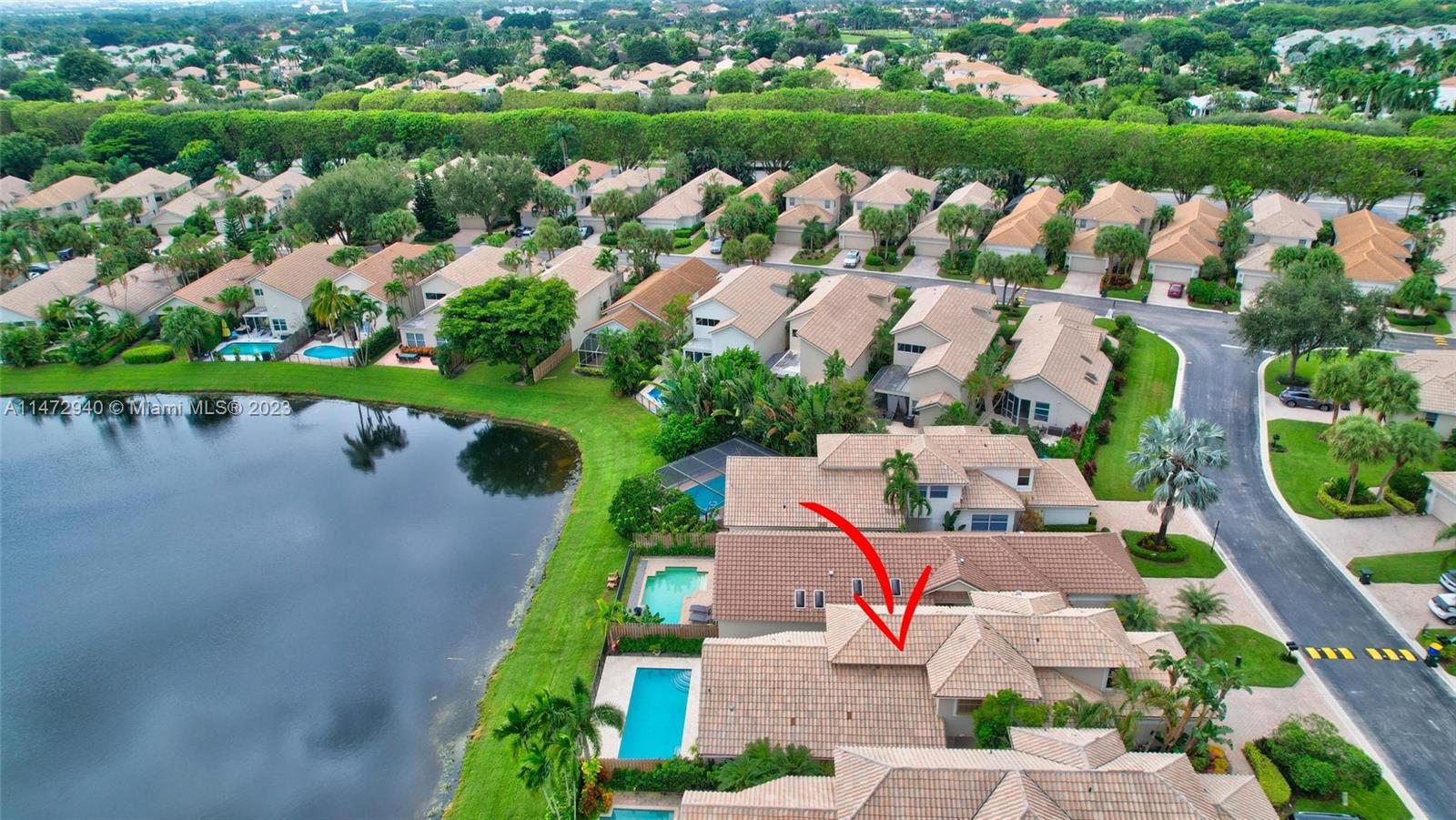 6636 Northwest 25th Avenue Boca Raton, FL 33496 - Photo 61 of 96 an aerial view of house with yard swimming pool and outdoor seating