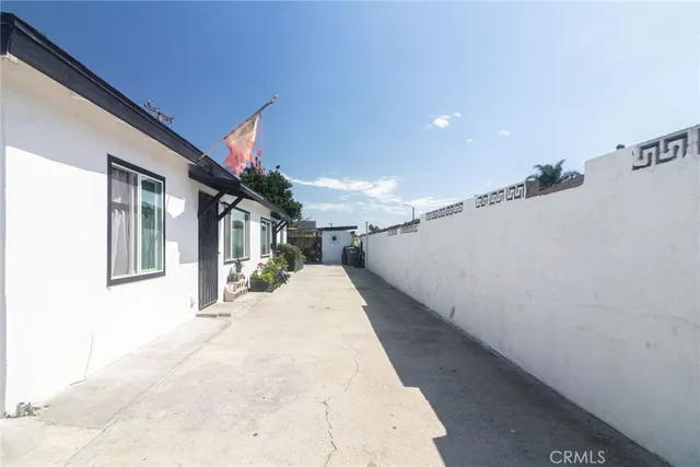 a view of a porch with a flat screen tv