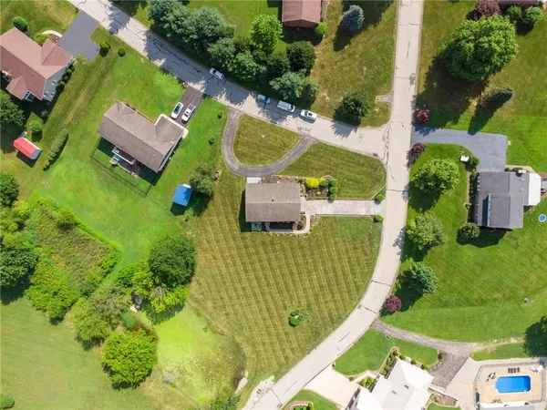 an aerial view of a house