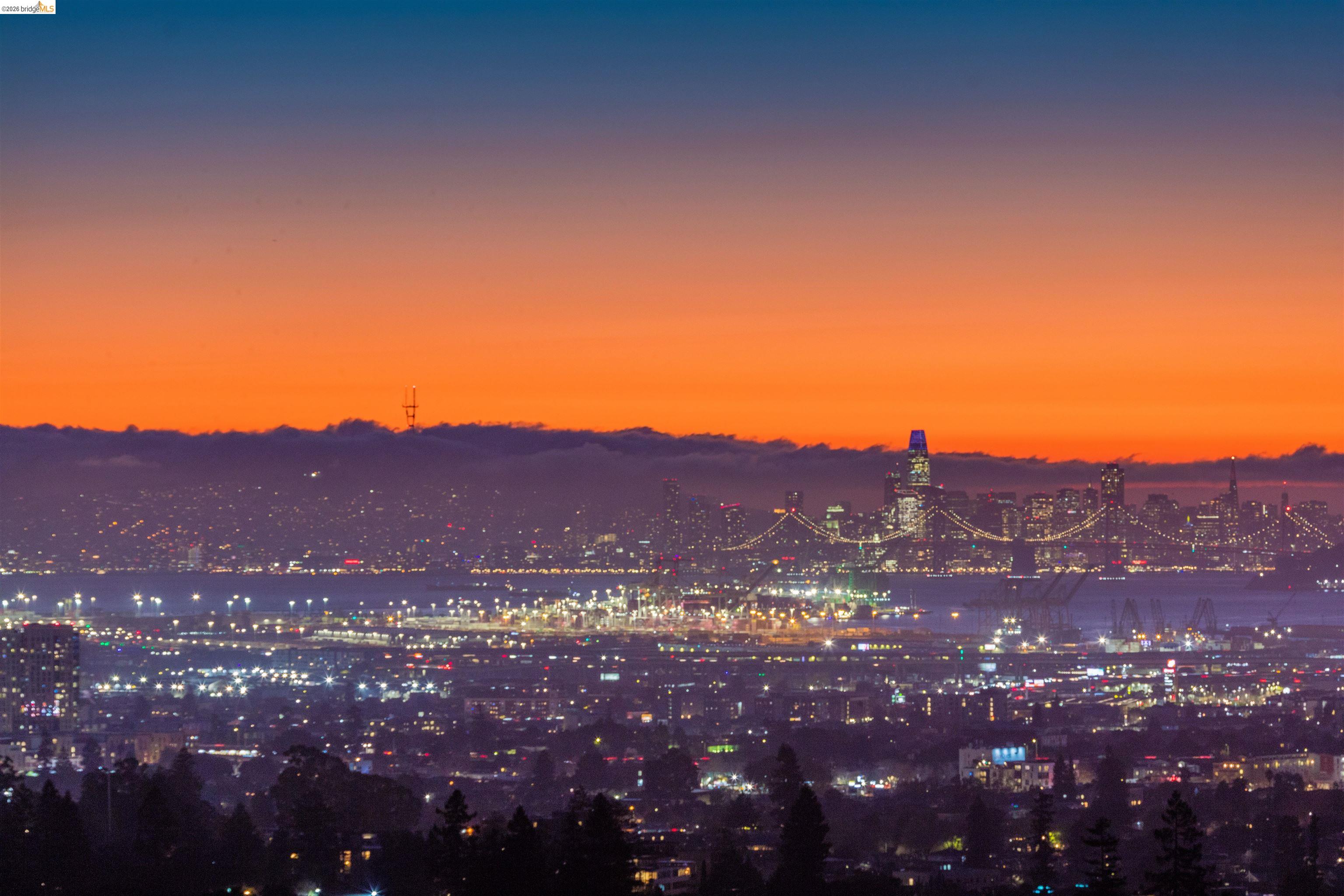 a view of city and mountain