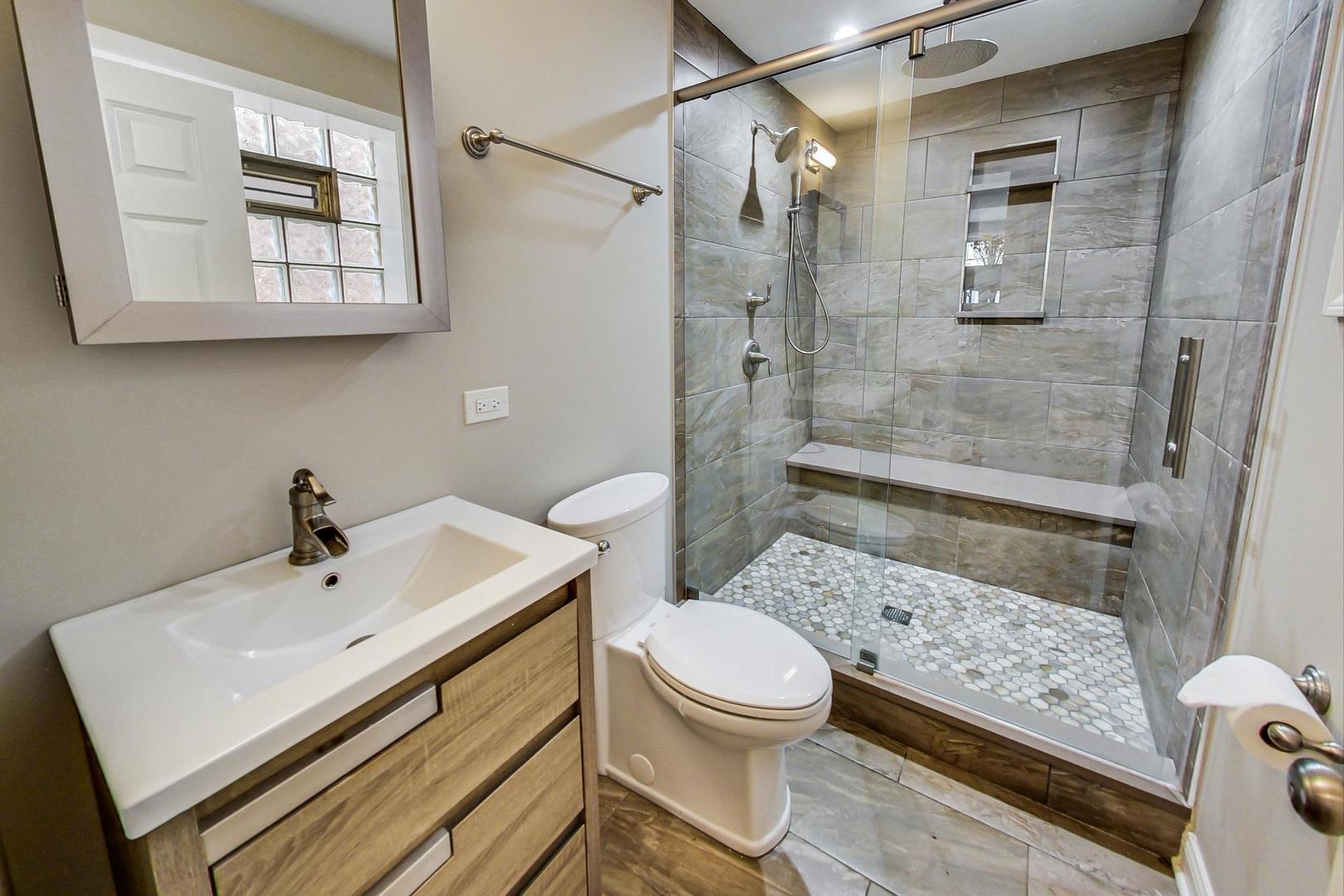 3702 South Normal Avenue Chicago, IL 60609 - Photo 23 of 36 a bathroom with a sink a toilet and shower