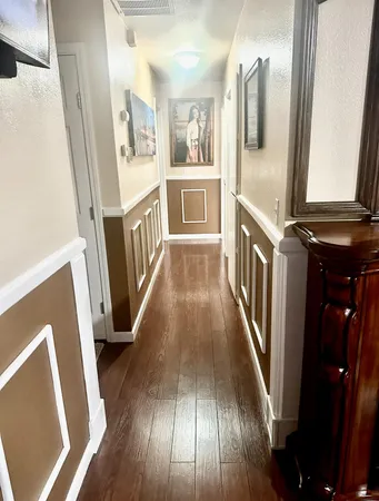 a bed room with a bed and a walk in closet
