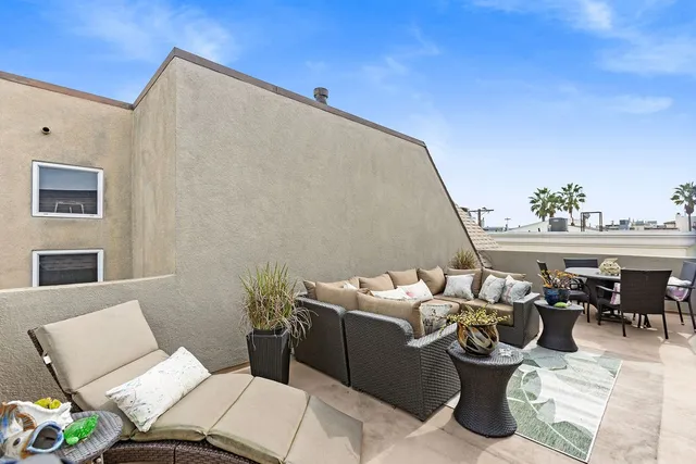 a outdoor living space with furniture