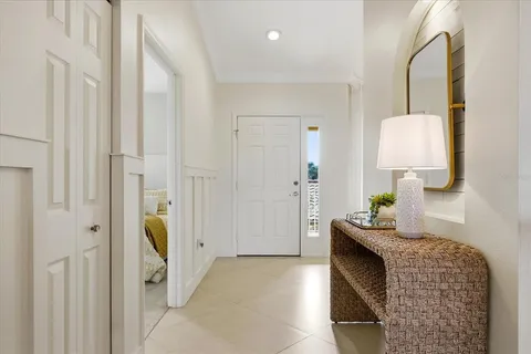 a living room with a couch and a table