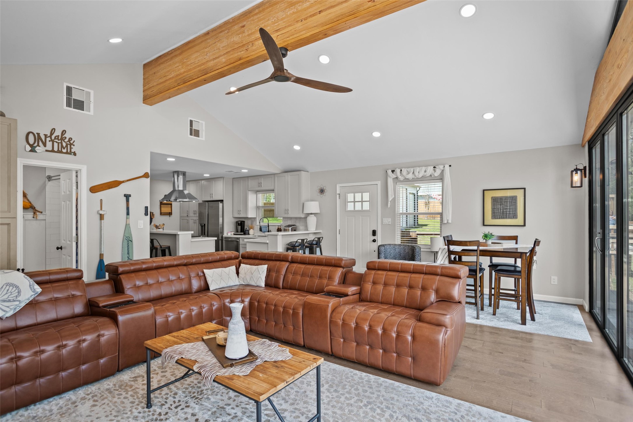 120 Cliff Street Point Blank, TX 77364 - Photo 2 of 30 Family room open concept to dining and kitchen area