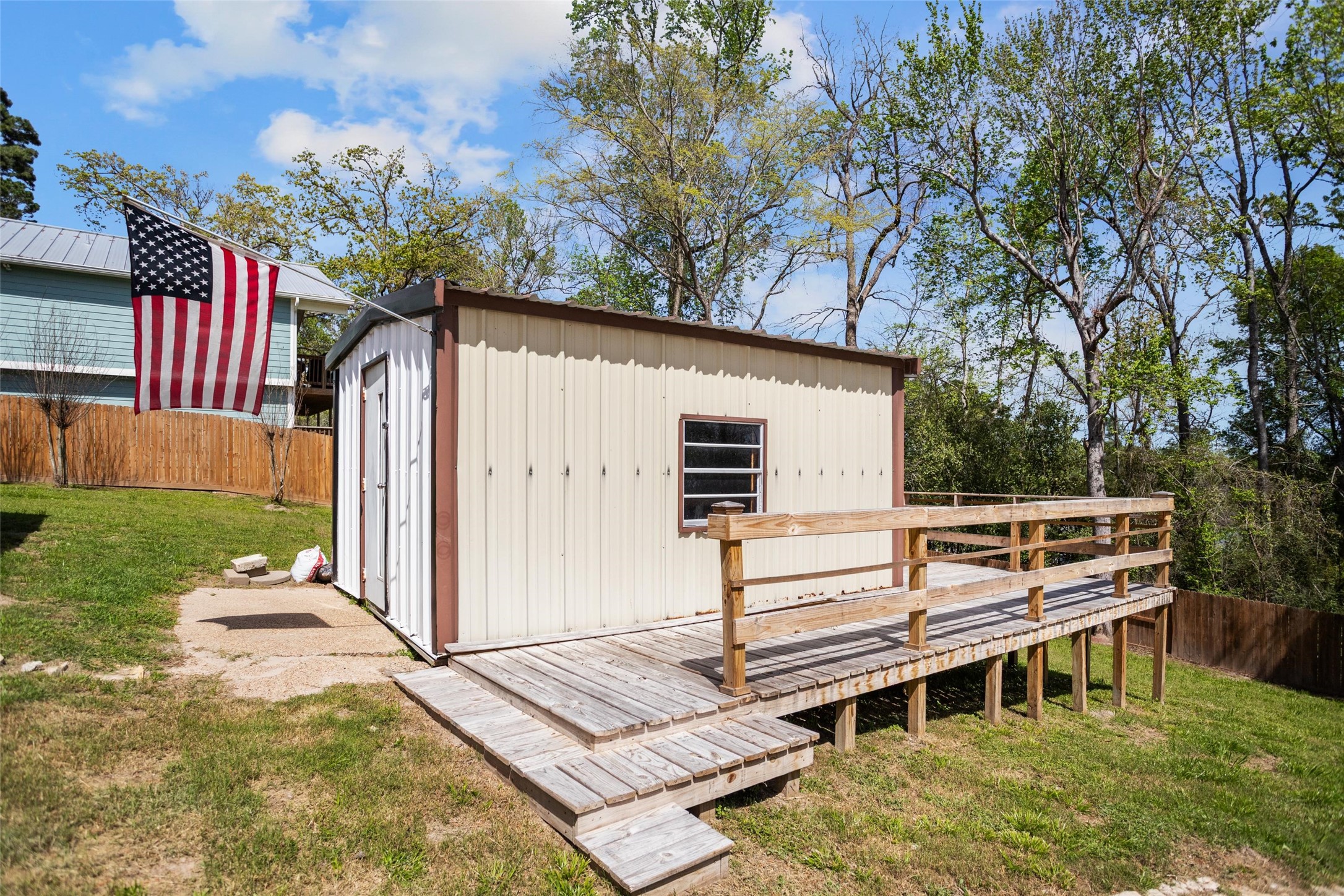 120 Cliff Street Point Blank, TX 77364 - Photo 21 of 30 Extra Storage Shed with back patio that can be used as a workshop with electricity