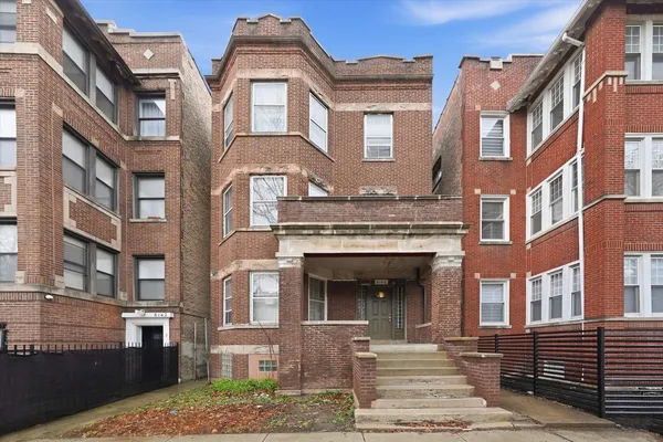 front view of a brick building