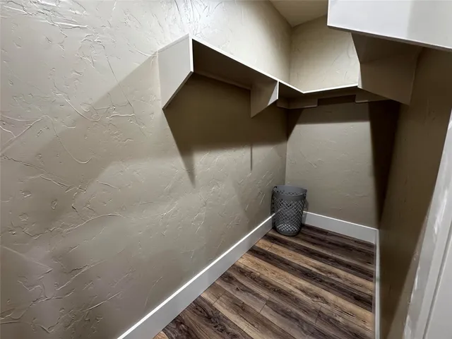 a view of wooden staircase