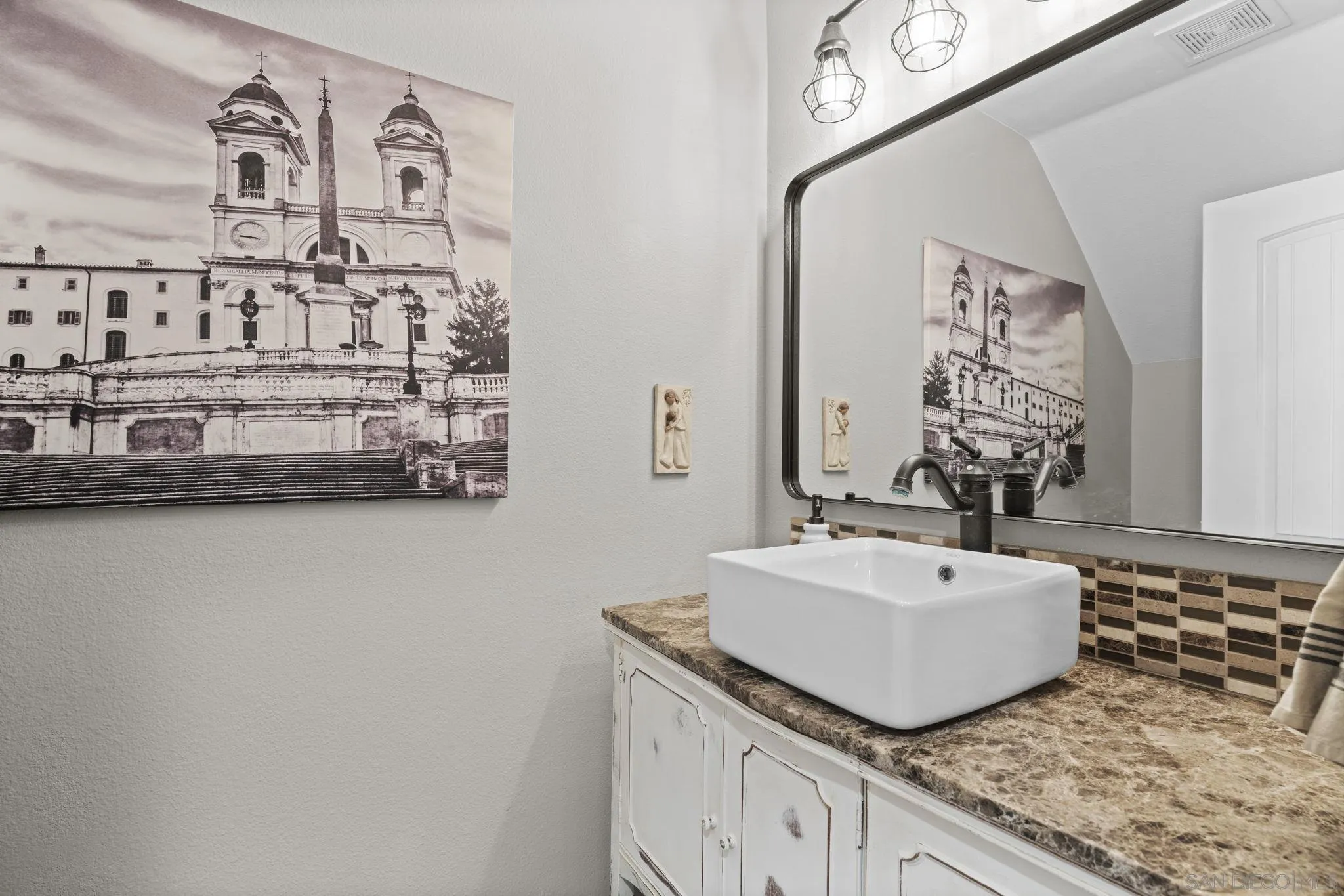 1846 Corte Pulsera Oceanside, CA 92056 - Photo 15 of 30 a bathroom with a granite countertop sink and a mirror