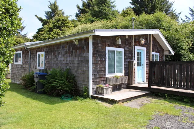 a house with a swimming pool in front of it