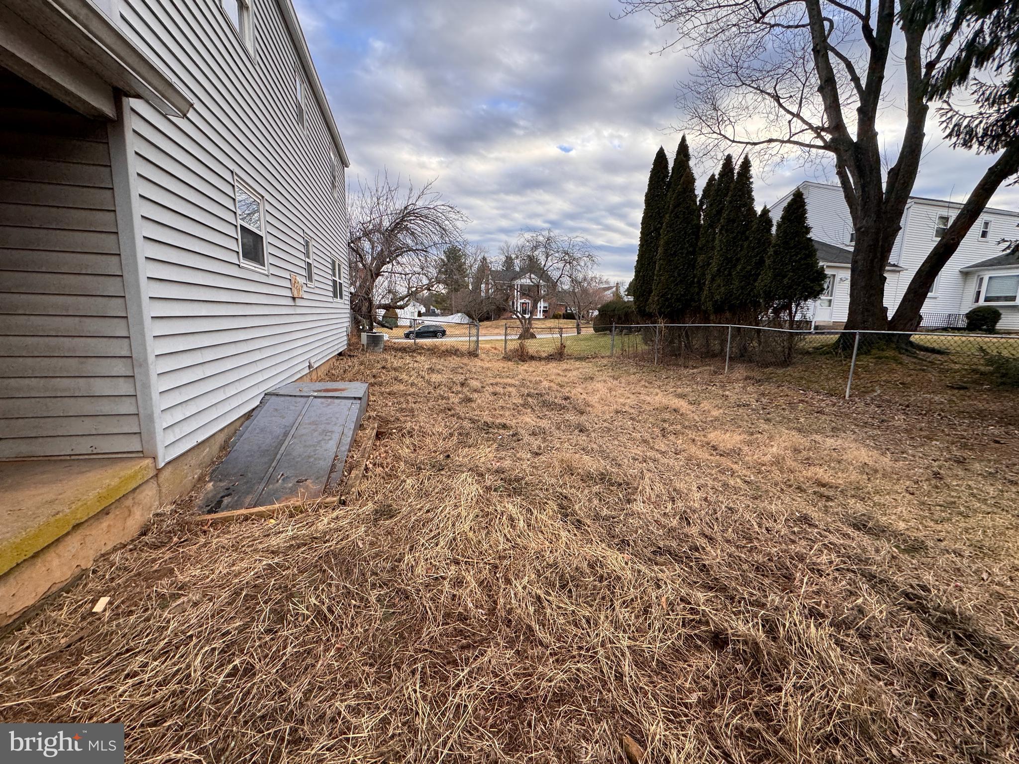 rear fenced yard