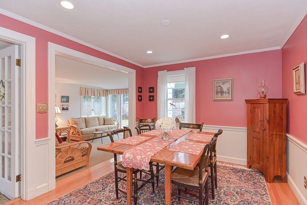 44 Chesterton Road Wellesley, MA 02481 - Photo 9 of 24 a dining room with furniture and wooden floor