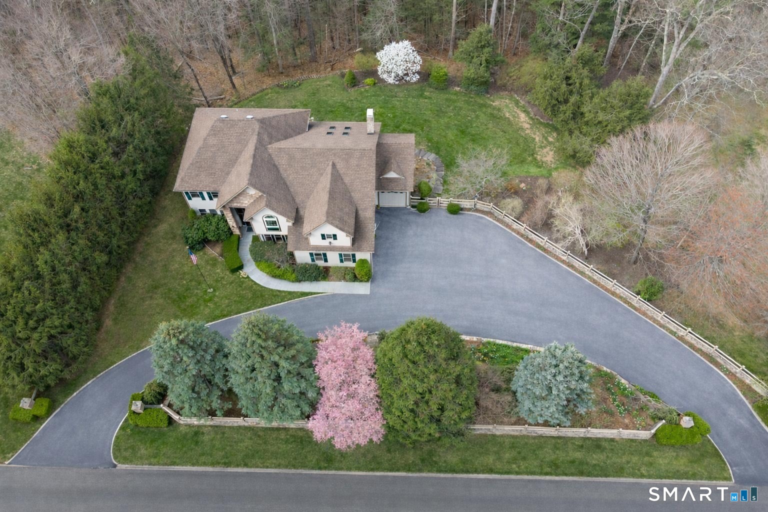 201 Grey Rock Road Southbury, CT 06488 - Photo 2 of 40 Circular driveway with gorgeous, professional, mature landscaping enhancing the beauty of this home!