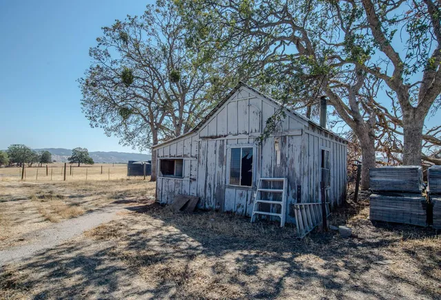 a view of a yard with a house