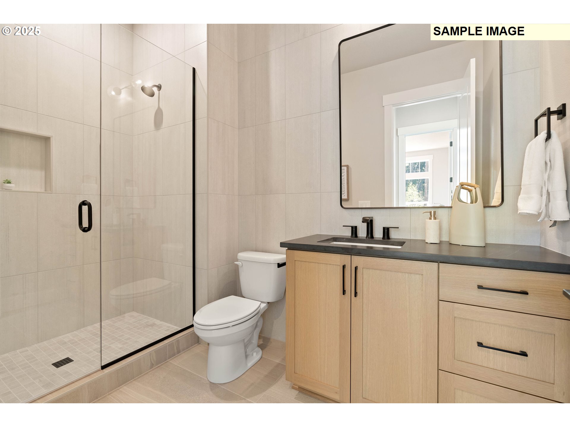 4192 Cornwall Street West Linn, OR 97068 - Photo 21 of 44 a bathroom with a granite countertop sink a toilet and shower