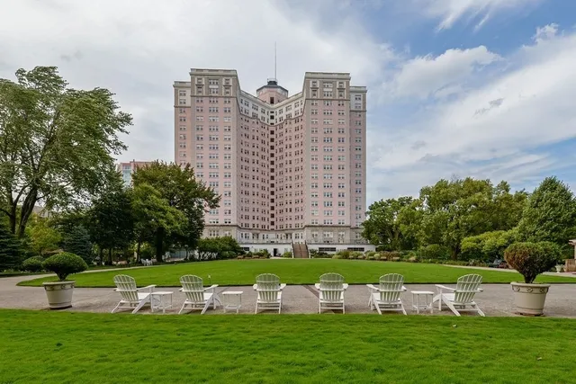 a view of building with yard