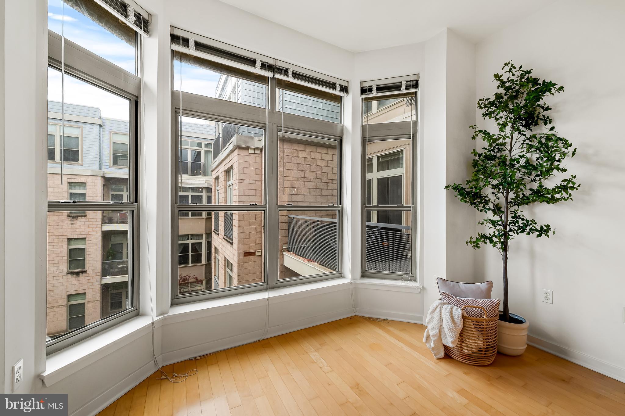 1209 North Charles Street, Unit 314 Baltimore, MD 21201 - Photo 15 of 34 a view of an empty room with a large window and potted plants