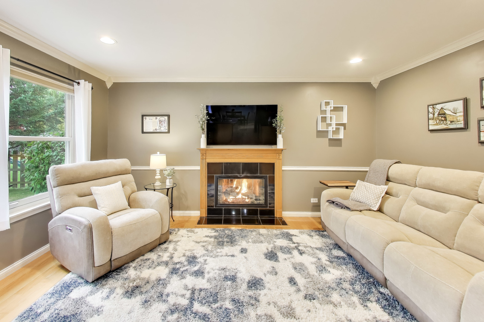 470 Country Place Lindenhurst, IL 60046 - Photo 10 of 29 a living room with furniture and a fireplace