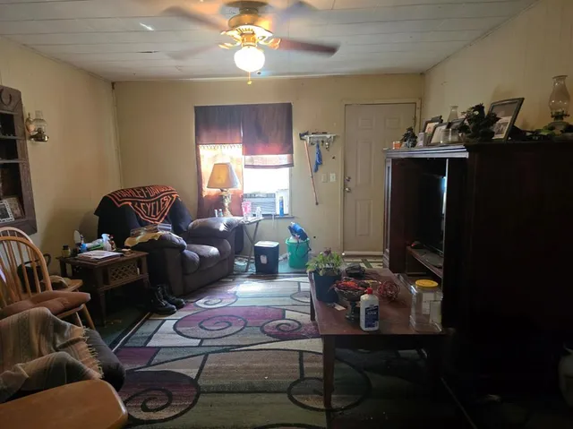 a living room with furniture