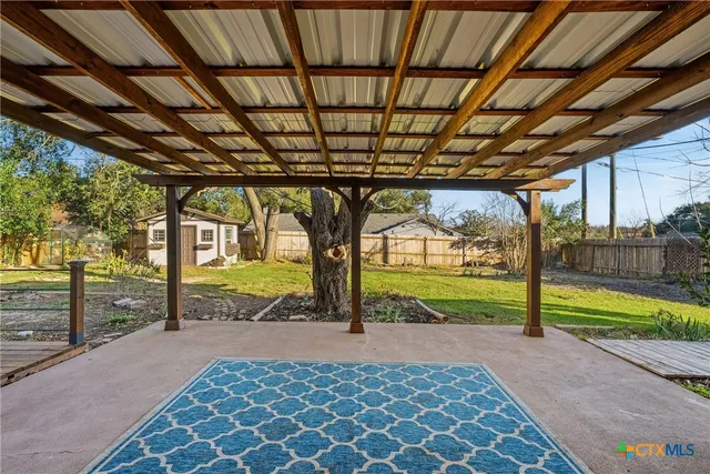 an aerial view of a house having outdoor space