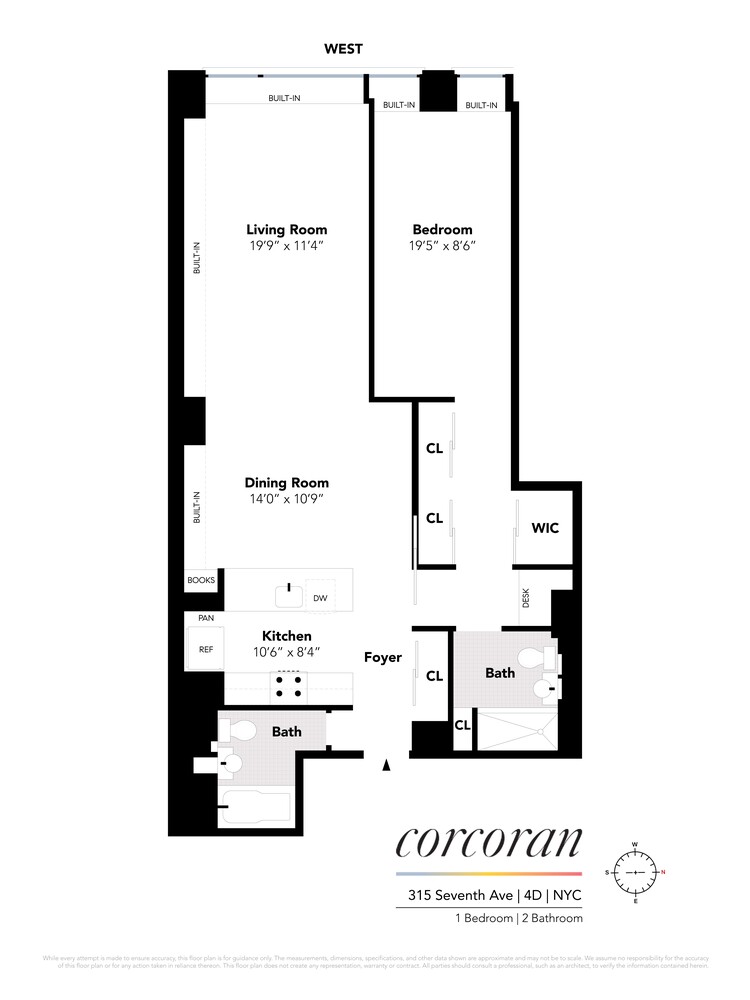 315 7th Avenue, Unit 4D Manhattan, NY 10001 - Photo 19 of 19 a picture of a floor plan