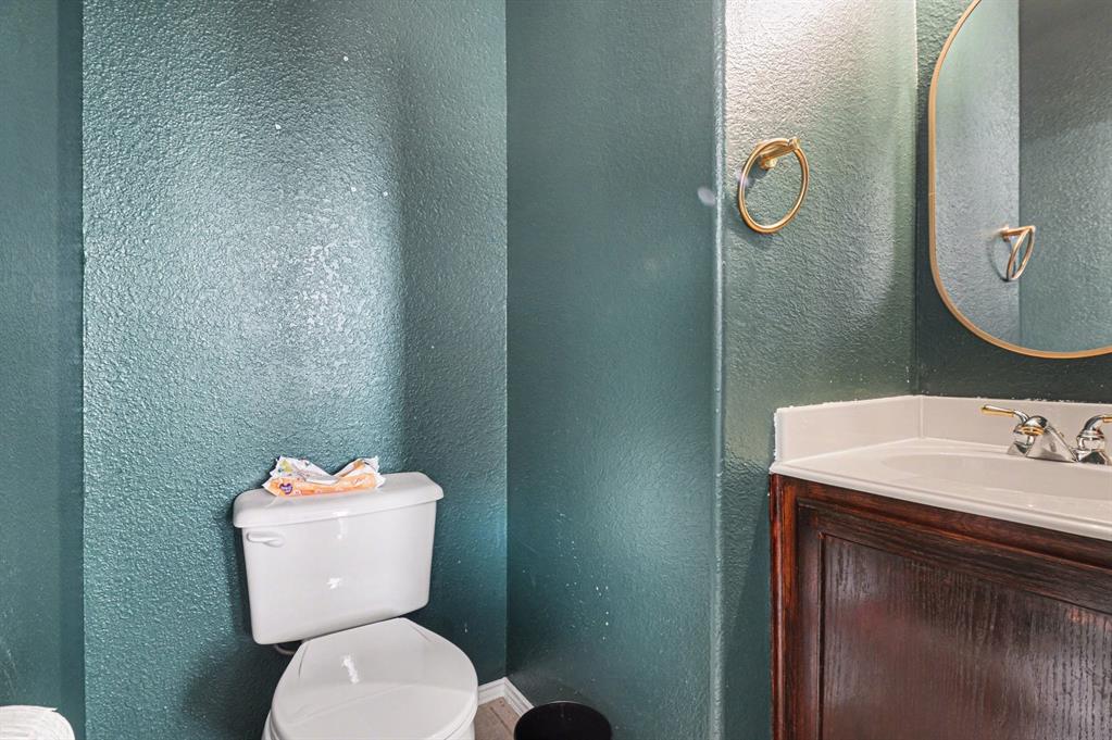 10005 Turrey Rowlett, TX 75089 - Photo 21 of 32 Half bath featuring a textured wall and vanity