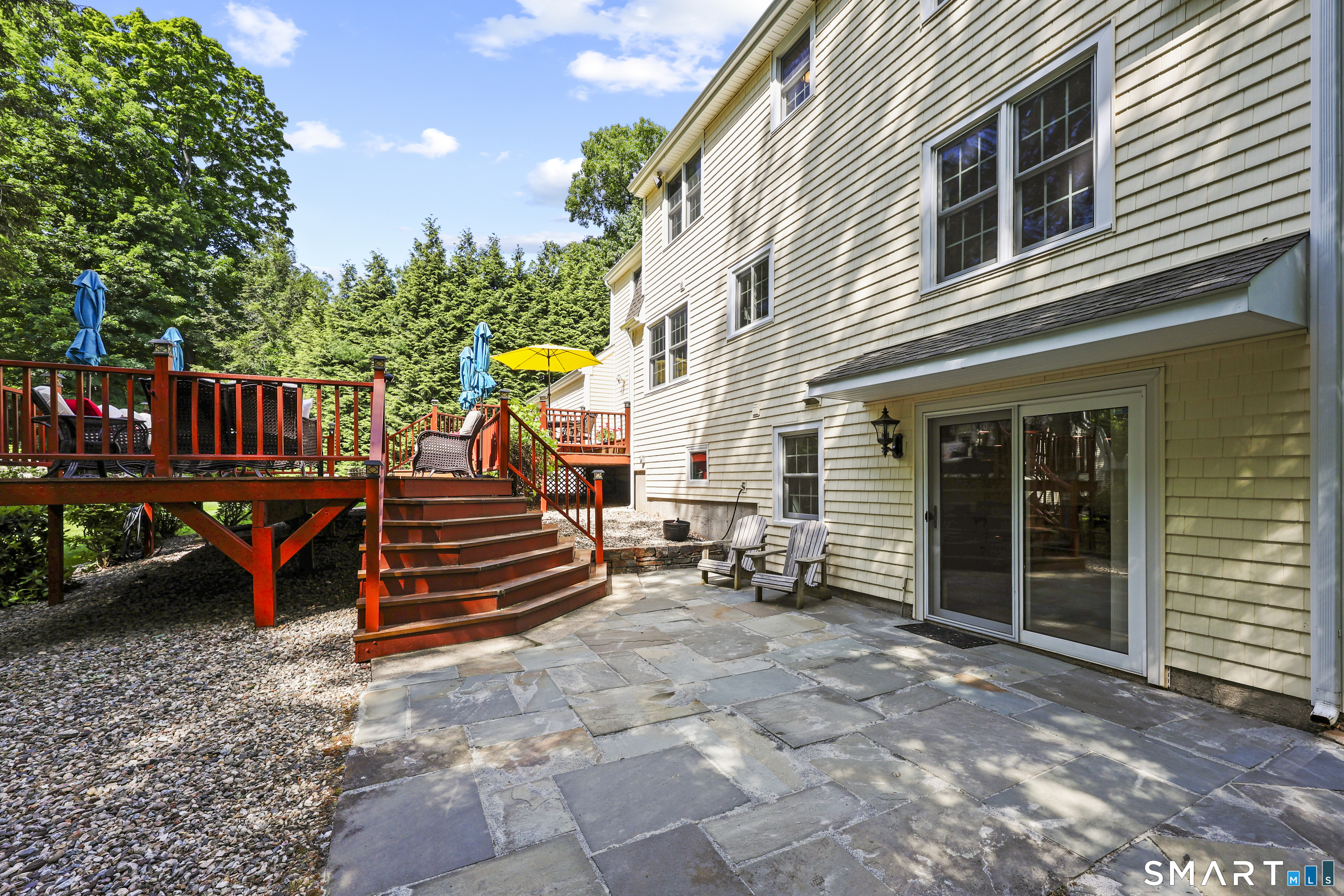 17 Briar Hill Road Avon, CT 06001 - Photo 24 of 38 Two-tiered back deck top level is 17' by 13'6" and the bottom level is 23'4" by 15'6". The bluestone patio is 22' by 15'10" and has a bluestone walkway that goes to the front of the house.