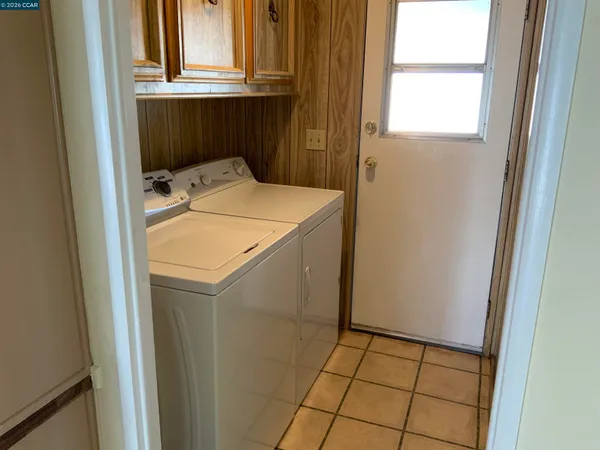 a utility room with a window