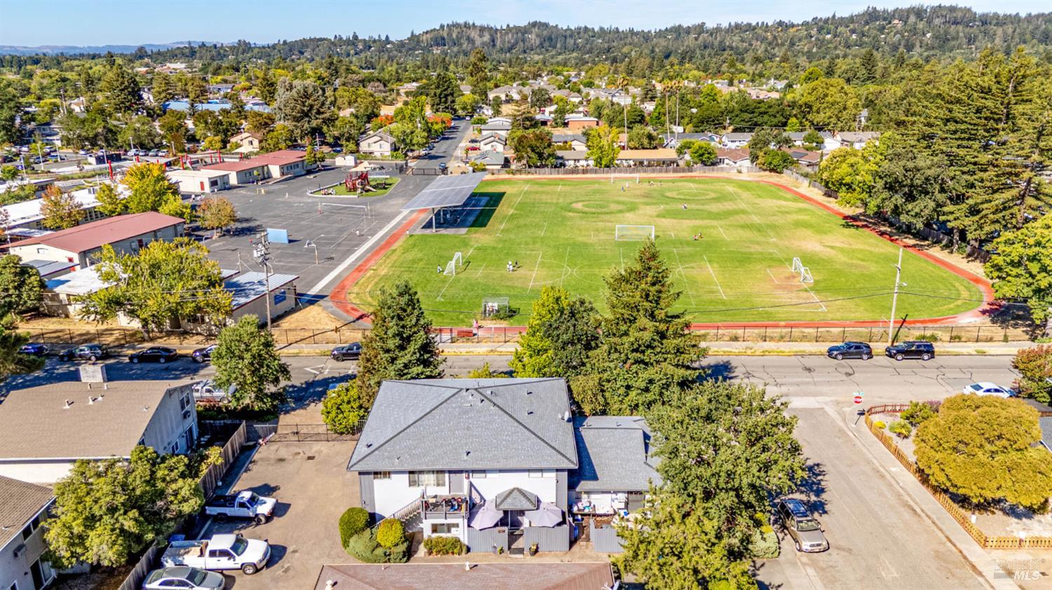 5020 Roma Street Santa Rosa, CA 95409 - Photo 25 of 29 an aerial view of residential houses with outdoor space